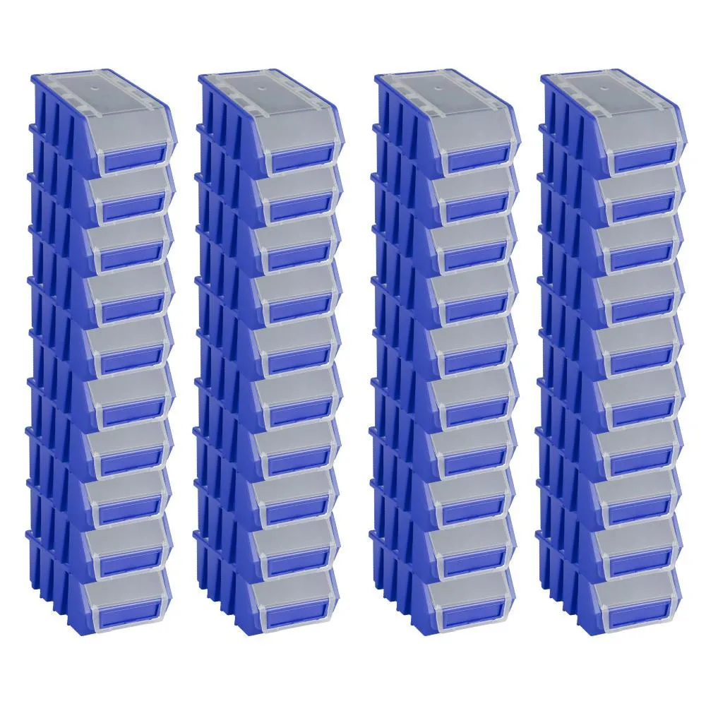 SuperSparSet 40x Sichtlagerbox 2 mit Deckel | HxBxT 7,5x11,6x16,1cm | Polypropylen | Blau