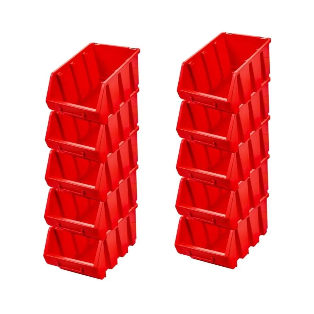 SuperSparSet 10x Sichtlagerbox 3 | HxBxT 12,6x17x24cm | Polypropylen | Rot