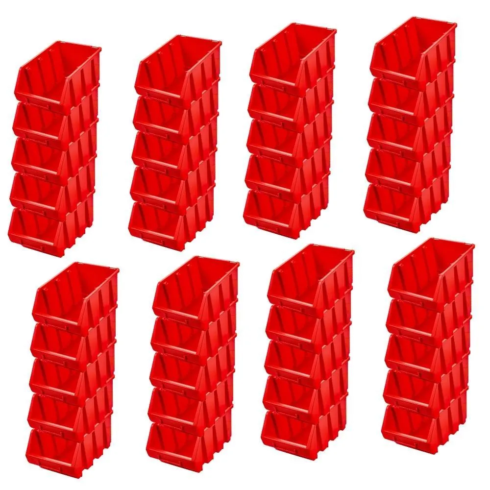 SuperSparSet 40x Sichtlagerbox 3 | HxBxT 12,6x17x24cm | Polypropylen | Rot