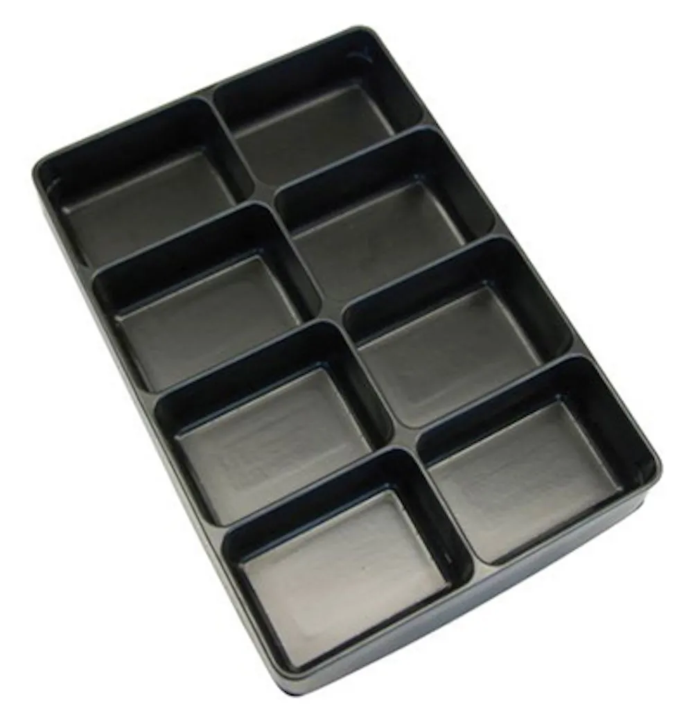 Einleger/Einteiler für Sortierkästen mit 8 Fächer | HxBxT 4,5x22x31cm | Schwarz