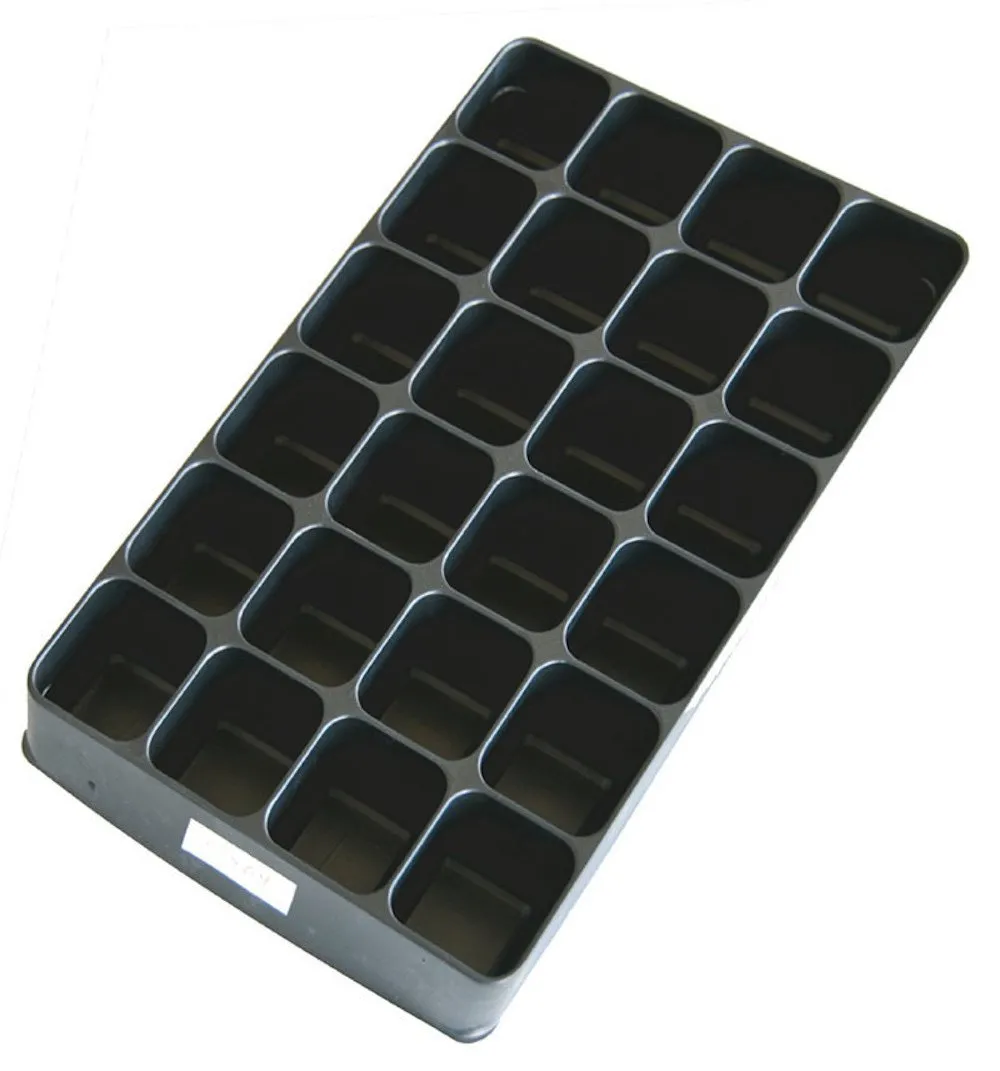 Einleger/Einteiler für Sortierkästen mit 24 Fächer | HxBxT 4,5x22x31cm | Schwarz