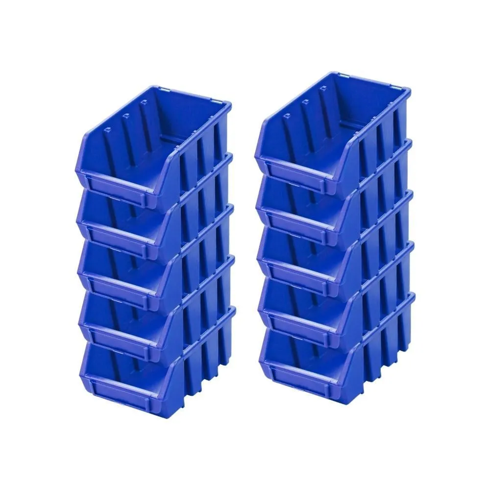 SuperSparSet 10x Sichtlagerbox 2 | HxBxT 7,5x11,6x16,1cm | Polypropylen | Blau