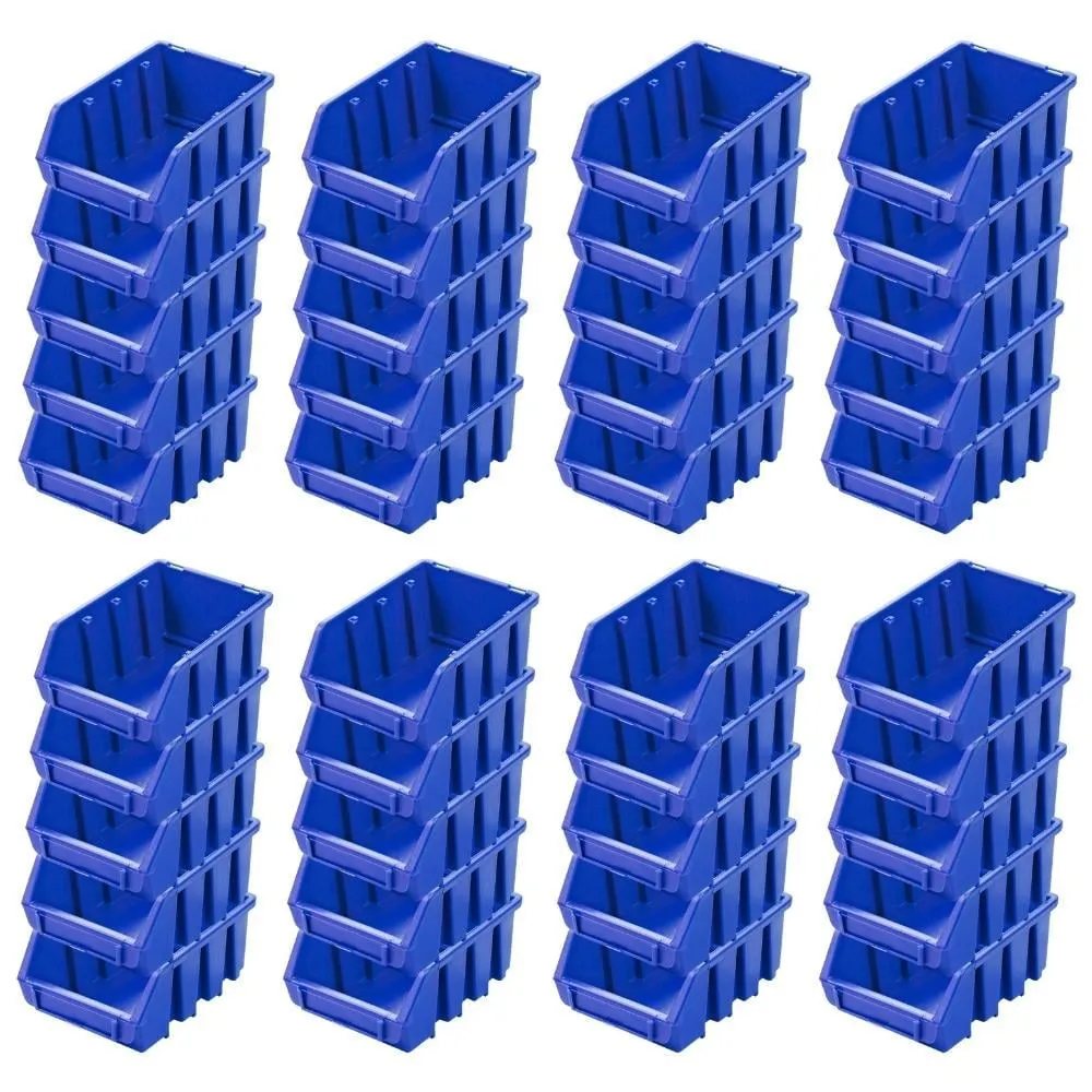 SuperSparSet 40x Sichtlagerbox 2 | HxBxT 7,5x11,6x16,1cm | Polypropylen | Blau