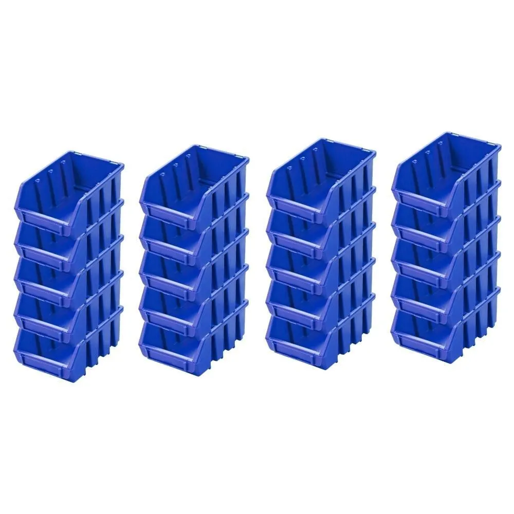 SuperSparSet 20x Sichtlagerbox 2 | HxBxT 7,5x11,6x16,1cm | Polypropylen | Blau