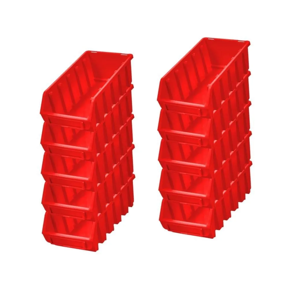 SuperSparSet 10x Sichtlagerbox 2L | HxBxT 7,5x11,6x21,2cm | Polypropylen | Rot