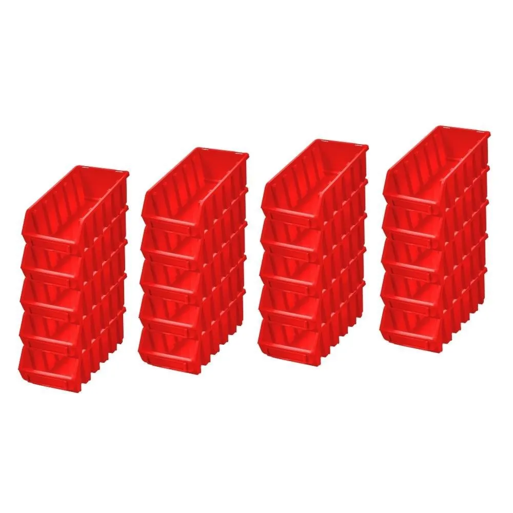 SuperSparSet 20x Sichtlagerbox 2L | HxBxT 7,5x11,6x21,2cm | Polypropylen | Rot