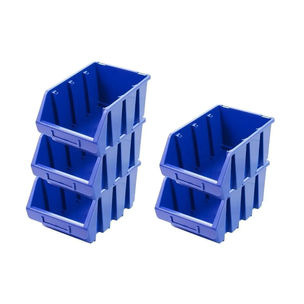 SuperSparSet 5x Sichtlagerbox 3 | HxBxT 12,6x17x24cm | Polypropylen | Blau