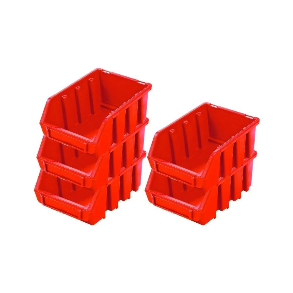 SuperSparSet 5x Sichtlagerbox 2 | HxBxT 7,5x11,6x16,1cm | Polypropylen | Rot