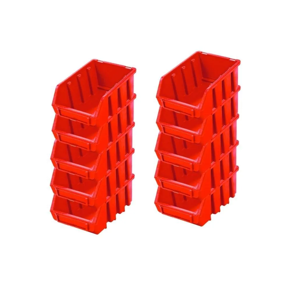 SuperSparSet 10x Sichtlagerbox 2 | HxBxT 7,5x11,6x16,1cm | Polypropylen | Rot