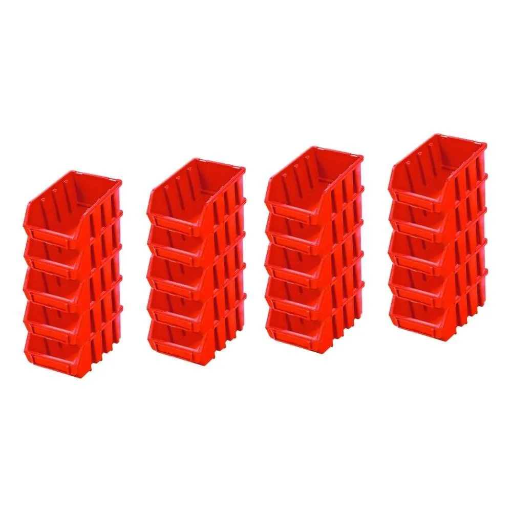 SuperSparSet 20x Sichtlagerbox 2 | HxBxT 7,5x11,6x16,1cm | Polypropylen | Rot