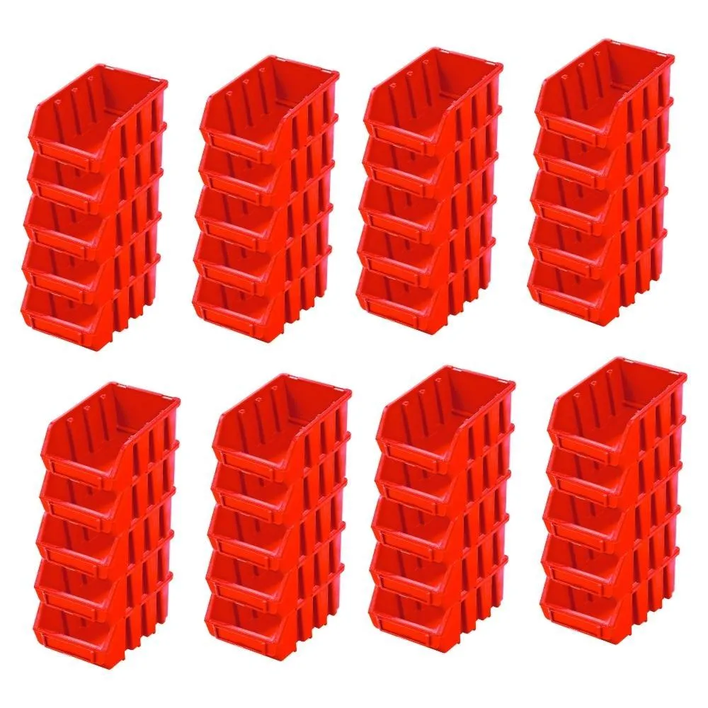 SuperSparSet 40x Sichtlagerbox 2 | HxBxT 7,5x11,6x16,1cm | Polypropylen | Rot