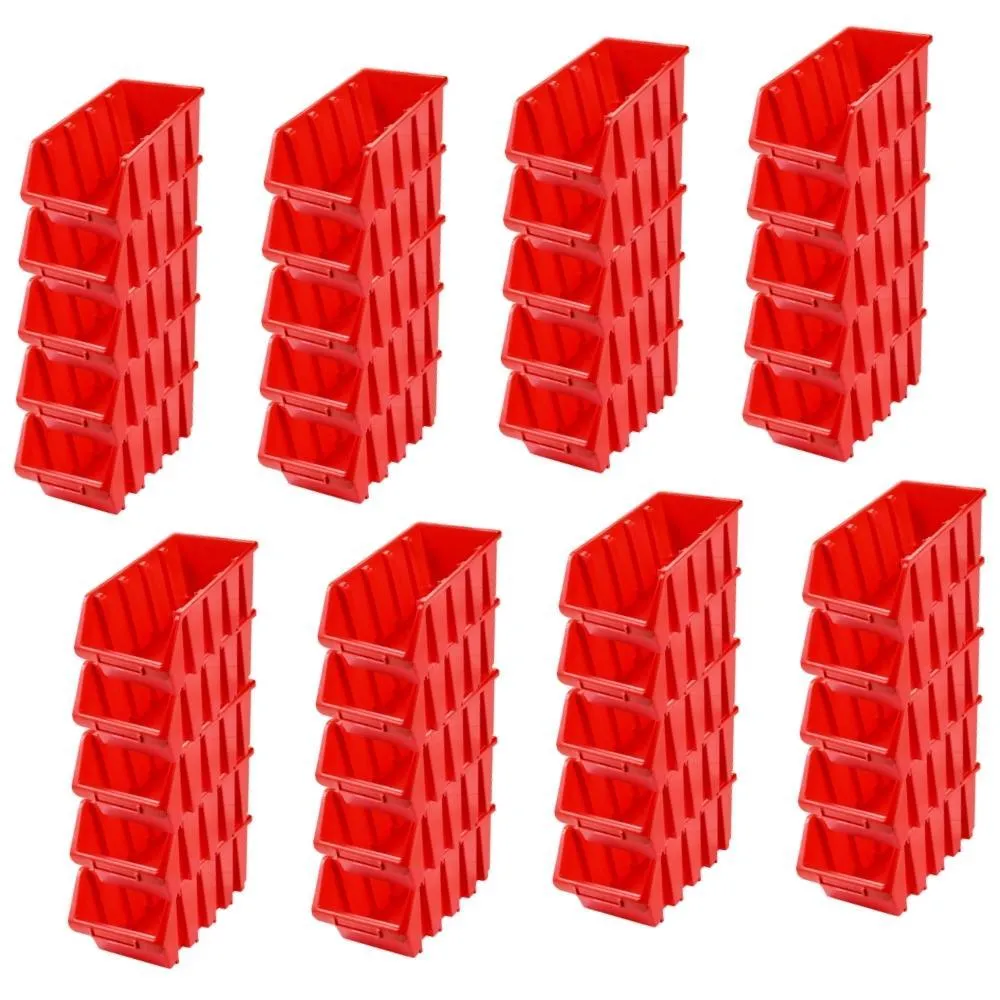 SuperSparSet 40x Sichtlagerbox 4 | HxBxT 15,5x20,4x34cm | Polypropylen | Rot