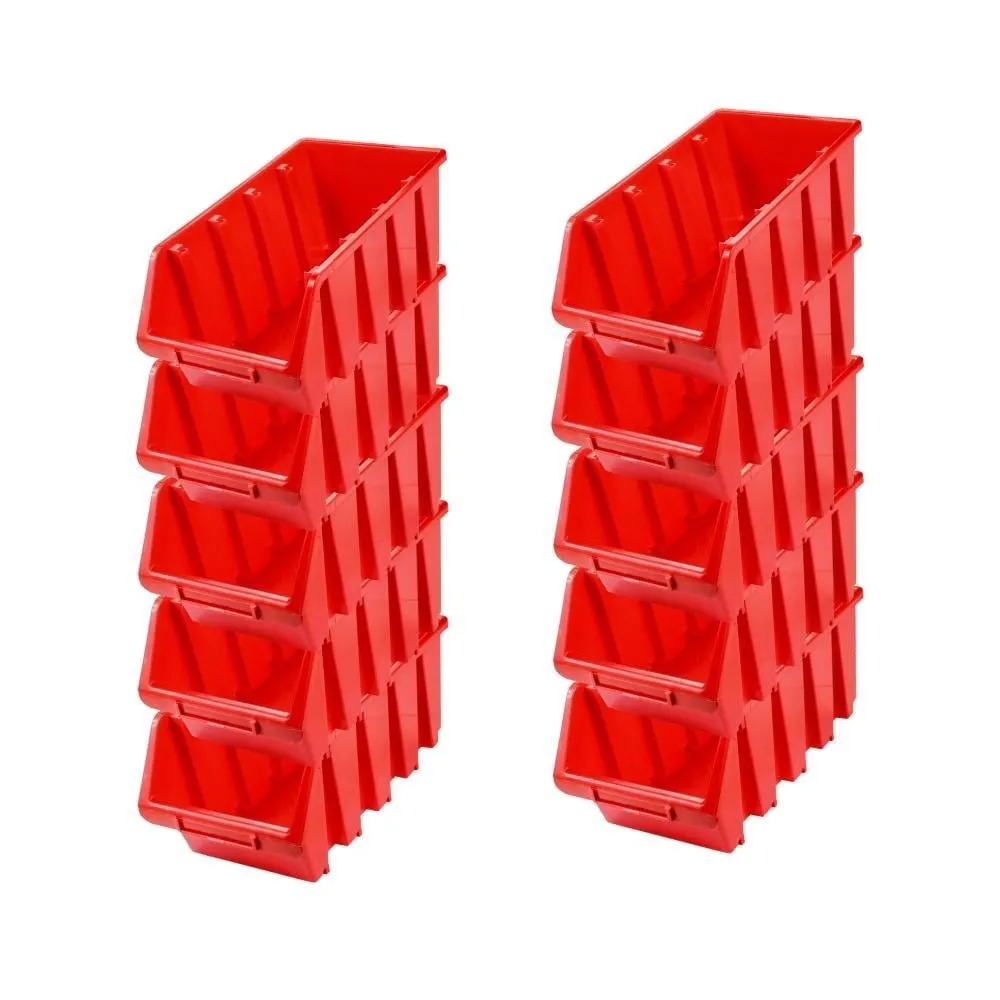 SuperSparSet 10x Sichtlagerbox 4 | HxBxT 15,5x20,4x34cm | Polypropylen | Rot