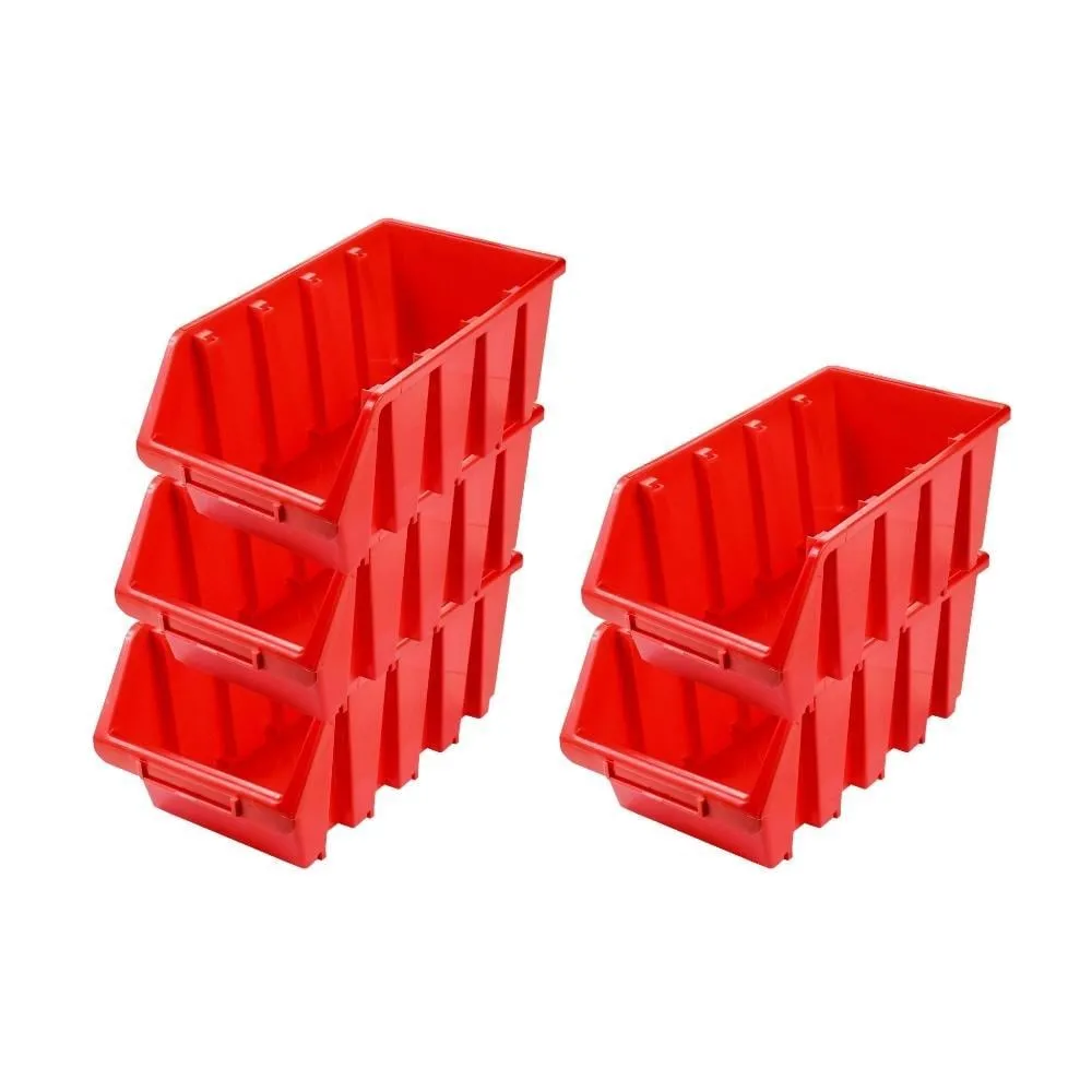SuperSparSet 5x Sichtlagerbox 4 | HxBxT 15,5x20,4x34cm | Polypropylen | Rot