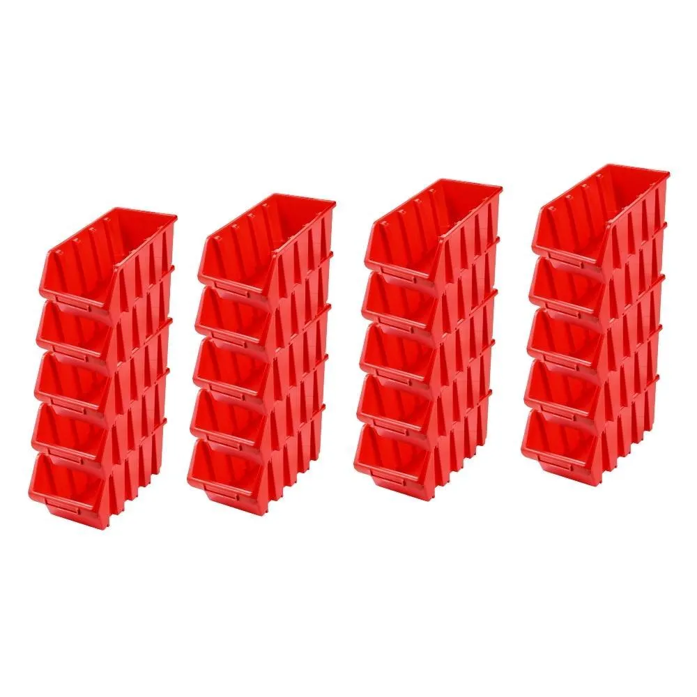 SuperSparSet 20x Sichtlagerbox 4 | HxBxT 15,5x20,4x34cm | Polypropylen | Rot