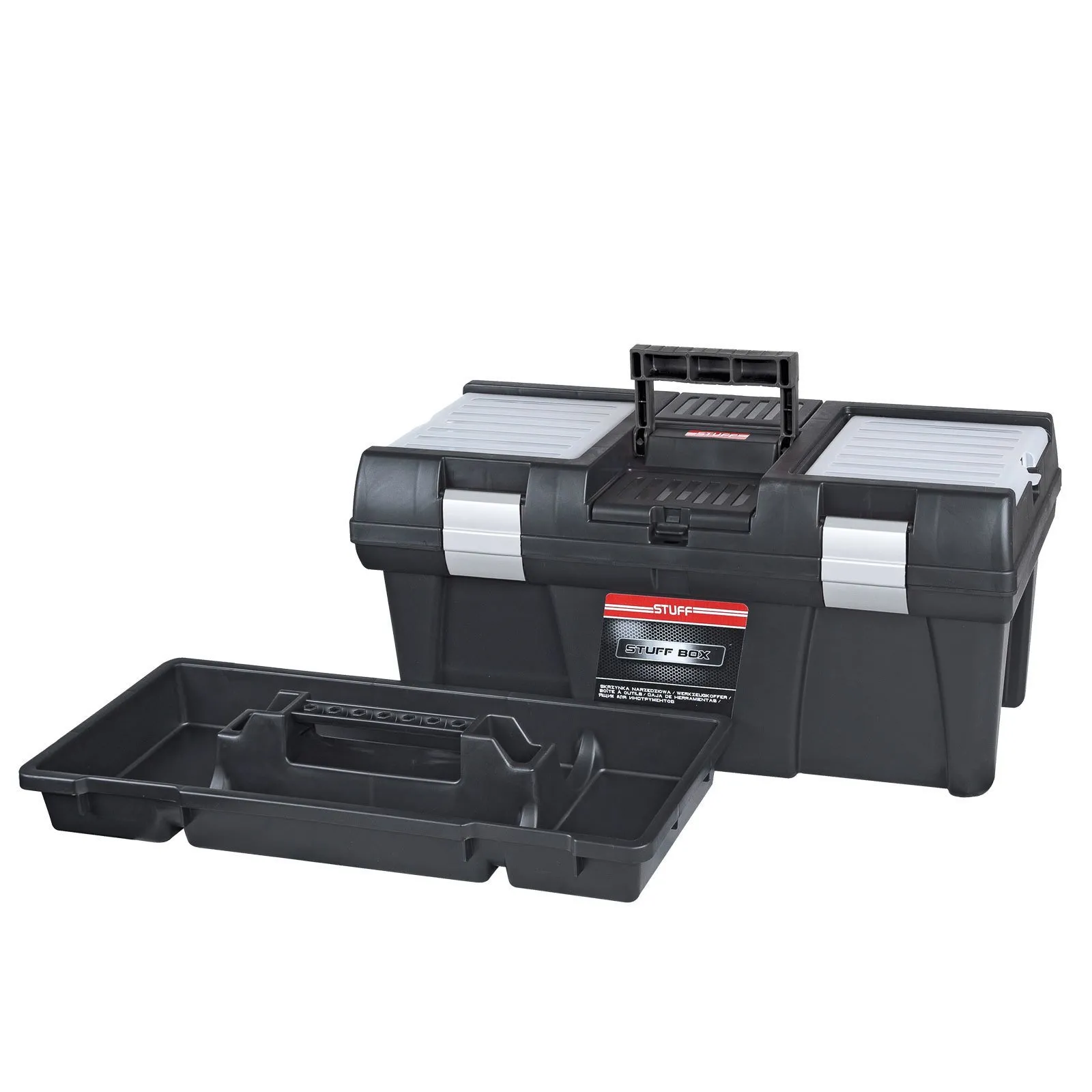 Werkzeugkoffer Light M | HxBxT 24,6x52,5x25,6cm | Polypropylen | Schwarz