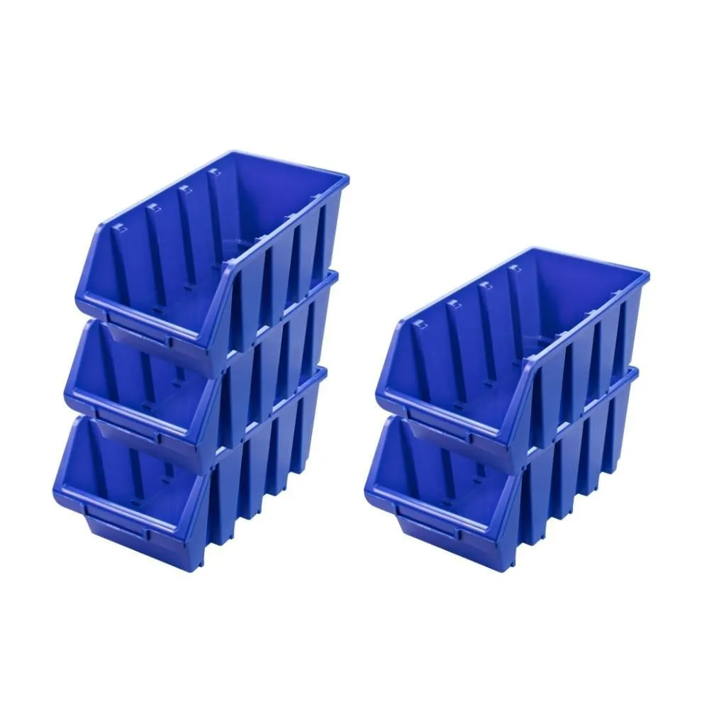 SuperSparSet 5x Sichtlagerbox 4 | HxBxT 15,5x20,4x34cm | Polypropylen | Blau