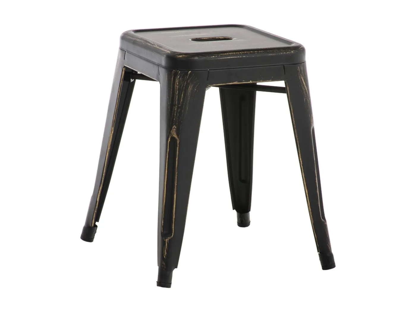 Sitzhocker - Metall - schwarz-gold - Armin