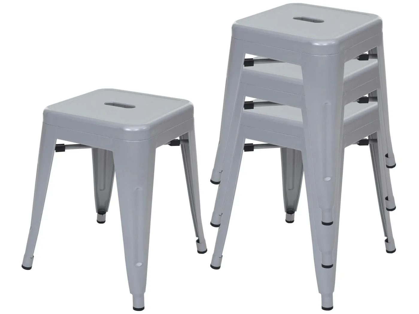 Hocker MCW-A73 (4er-Set), Grau
