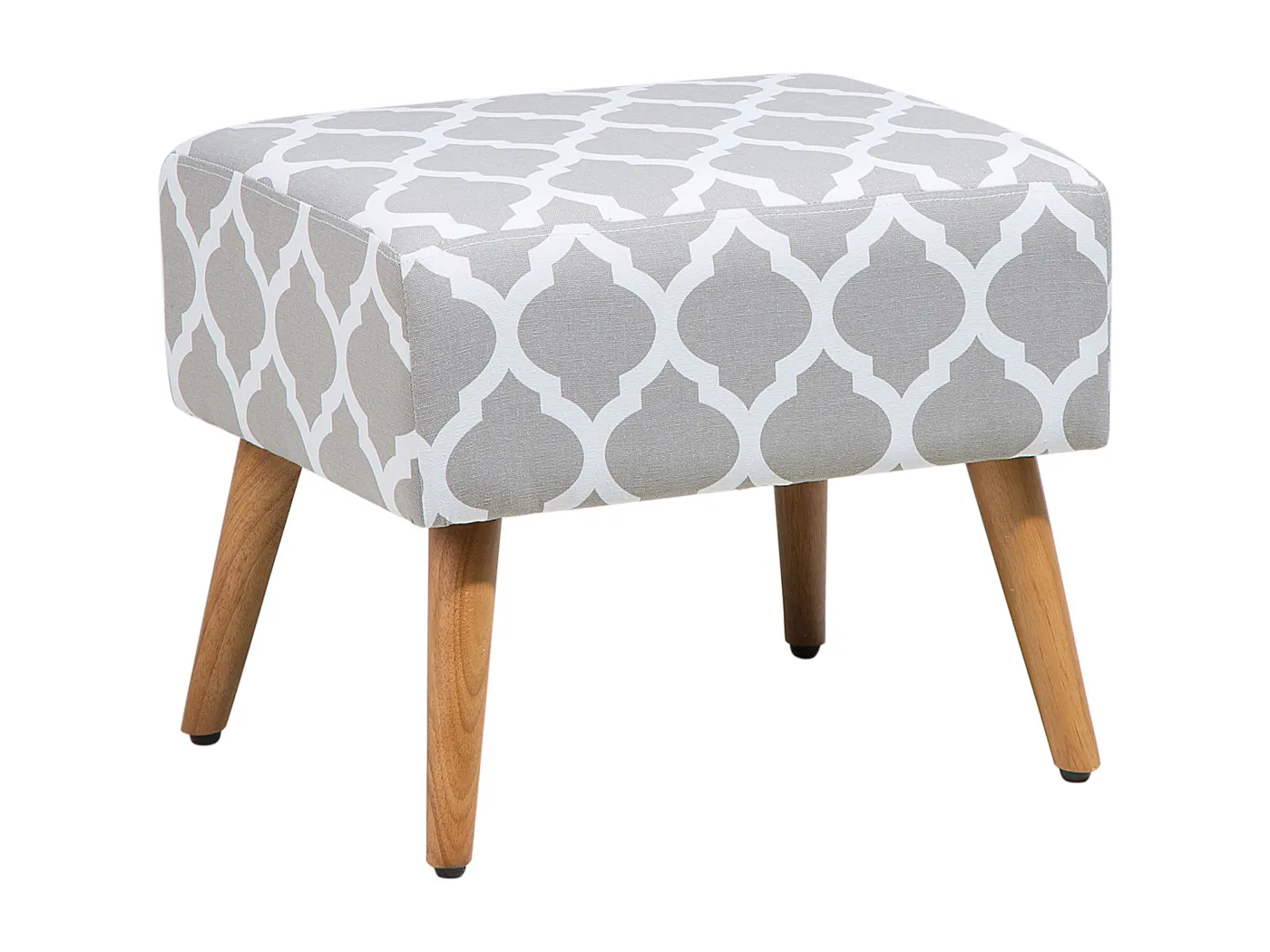 Eleganter Sitzhocker mit klassischem Muster in Grau Manteo