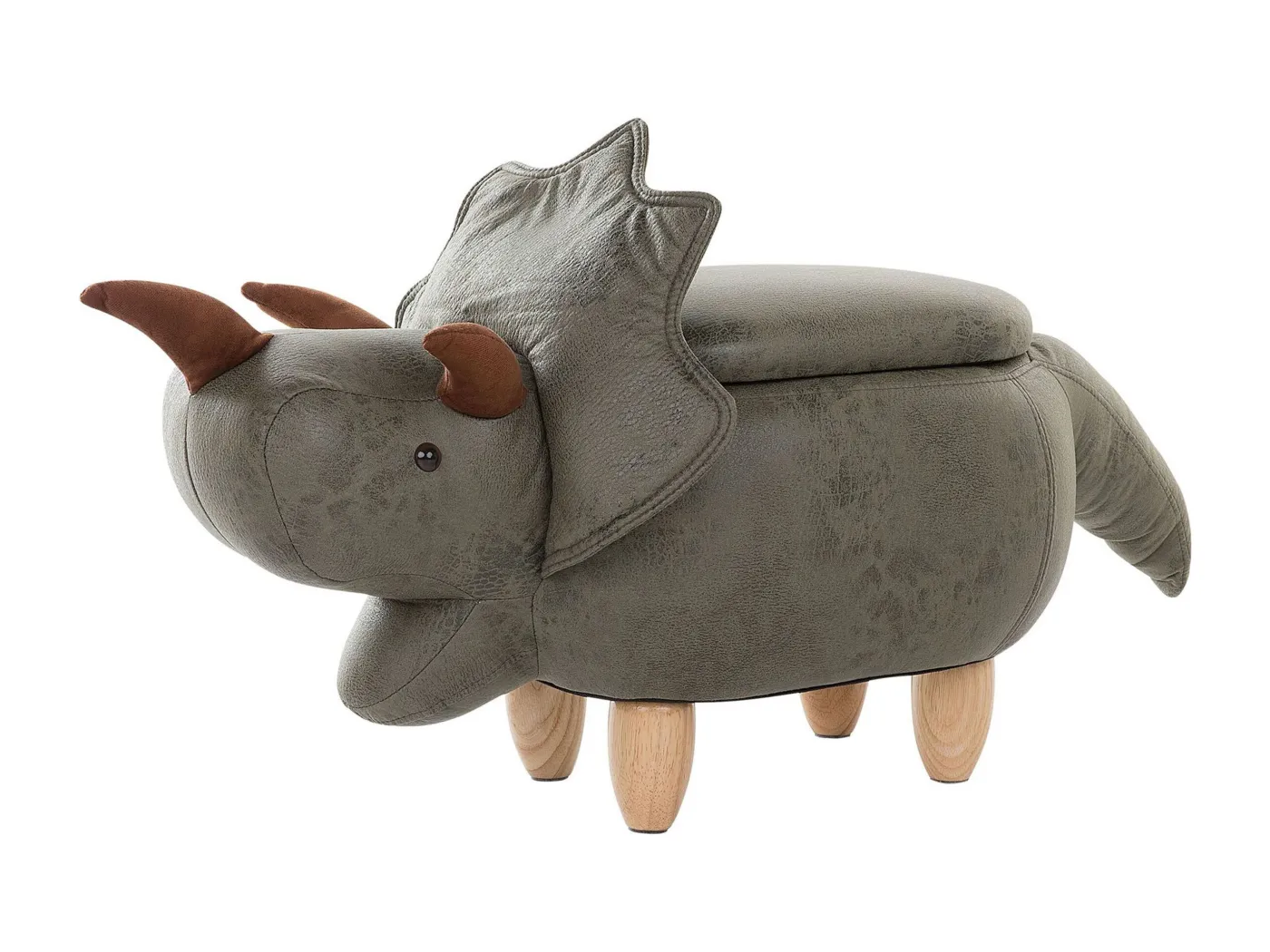 Verspielter Dino-Hocker für Kinder grün Triceratops