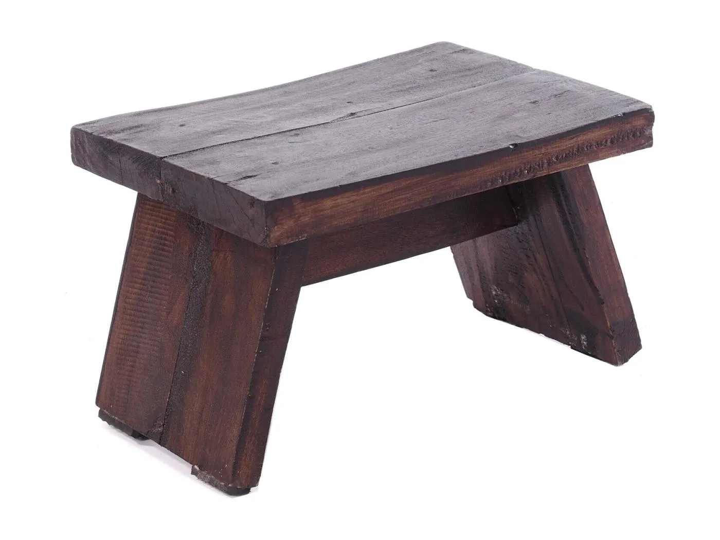 FUSSHOCKER SCHEMEL Recyclingholz massiv 03 dunkelbraun