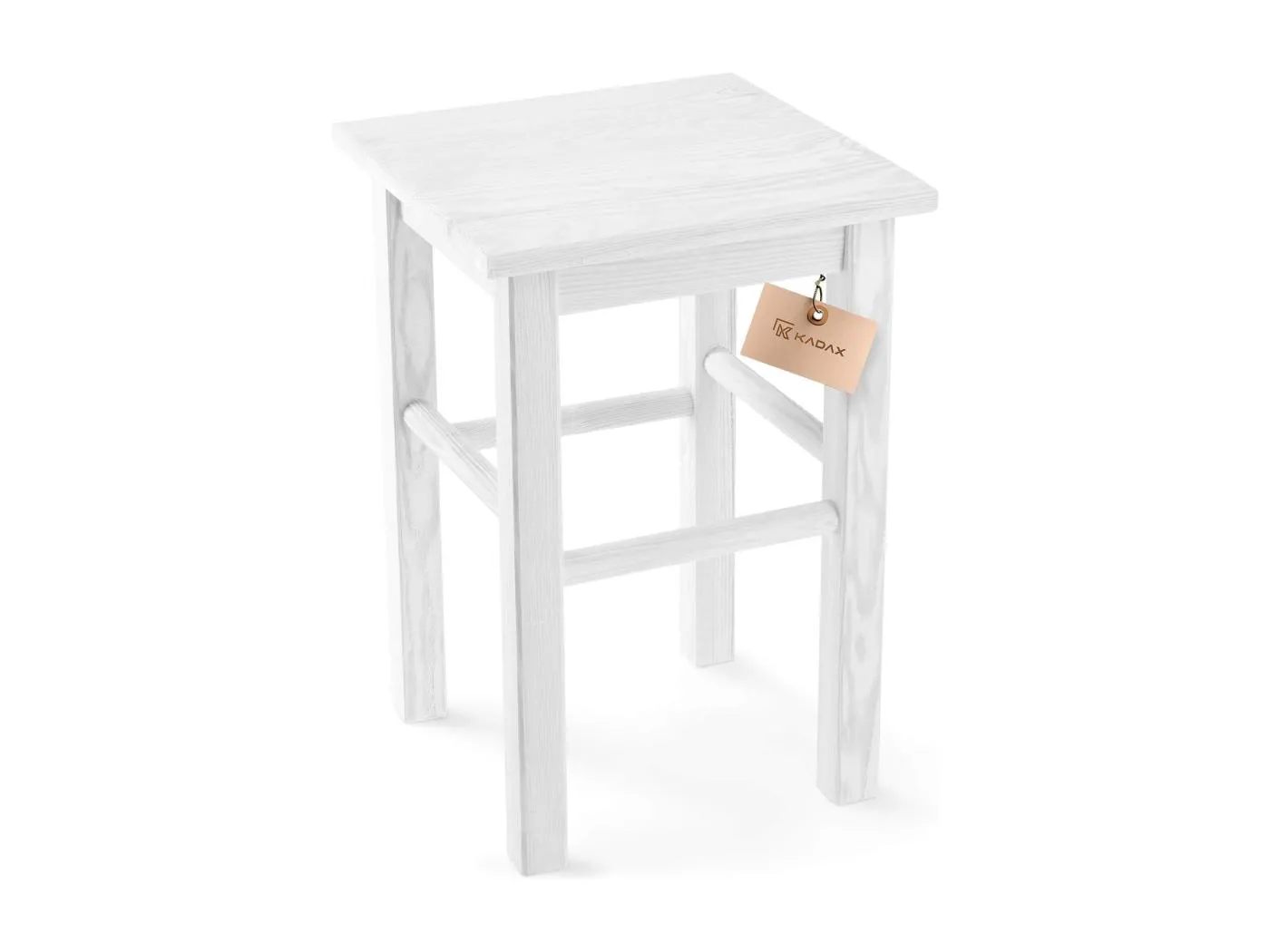 KADAX Holz-Küchenhocker, Hocker, Stuhl, 43,5 cm, massiv, natur