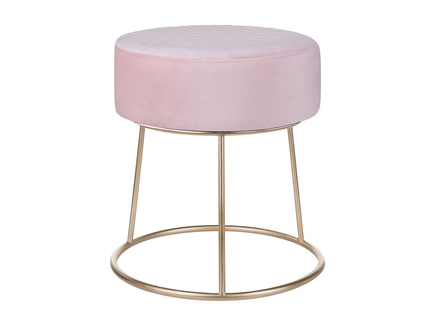 Hocker Samtstoff pastellrosa / gold rund ⌀ 35 cm DELCO