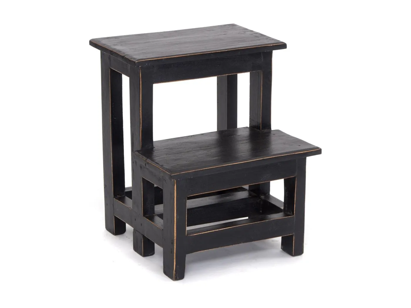 TRITTLEITER STEP Recyclingholz zweistufig  09 voodoo - schwarz