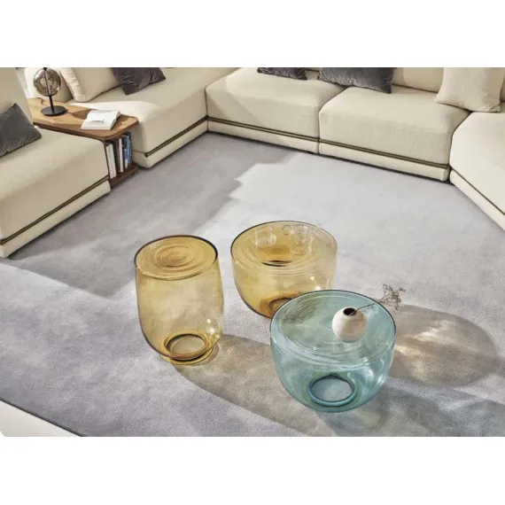 H2o Couchtisch aus mundgeblasenem Glas mit lackiertem Stahlfuß Bontempi Casa