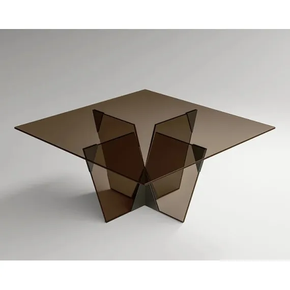 Fester quadratischer Crossover-Tisch aus Glas von Tonelli Design