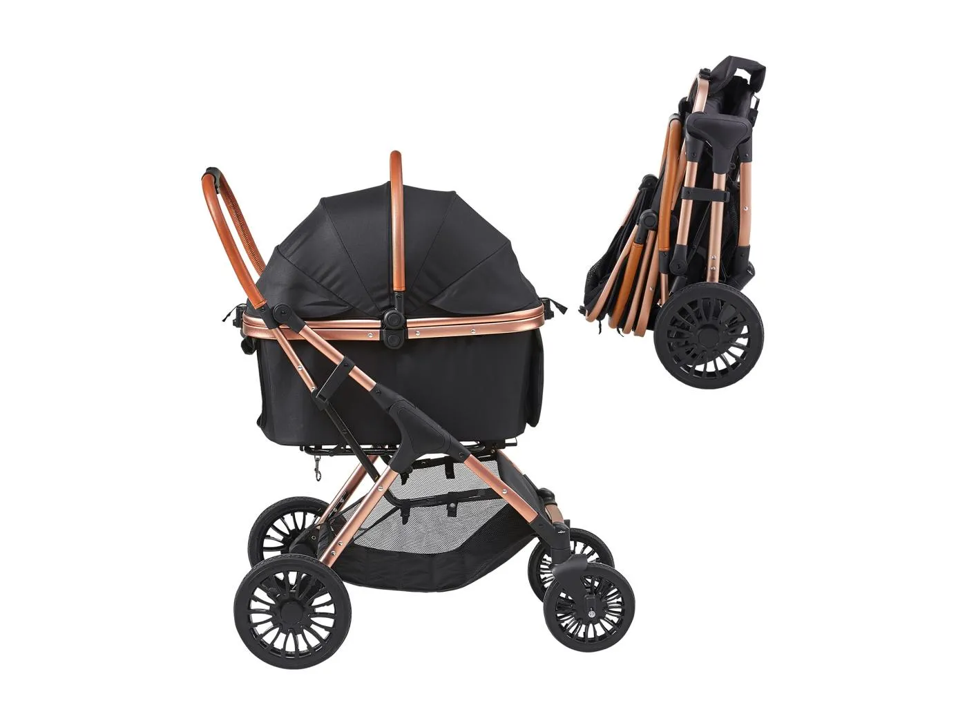 Haustier-Buggy SucceBuy, 4-Rad-Hundebuggy mit Bremsen, 30 KG Tragkraft