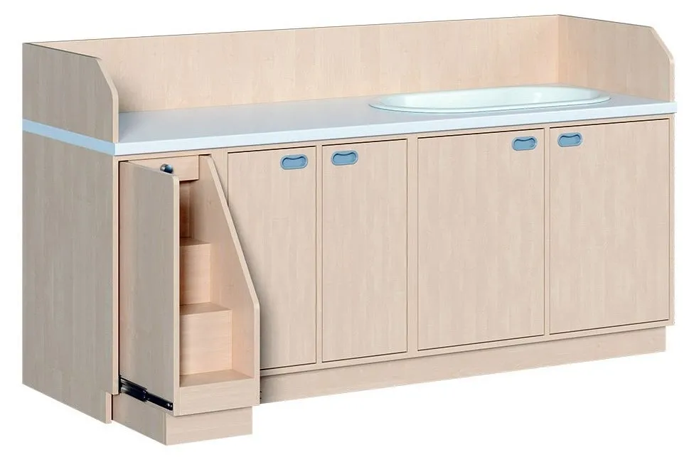 Wickelkommode mit Doppeltüren inkl. Badewanne Treppe